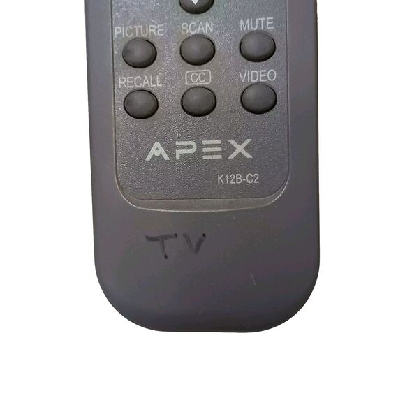 Apex TV Remote Control K12B-C2 Original Vintage Replacement Gray Works! - Picture 2 of 8